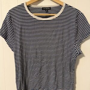 J. Crew Navy and White Striped Tee